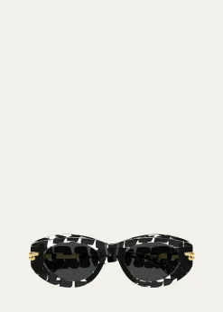 Bottega Veneta56mm Acetate Oval Sunglasses