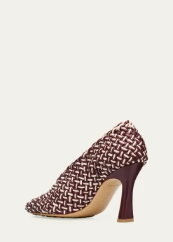 Bottega Veneta90mm Sofia Intrecciato Leather Pumps