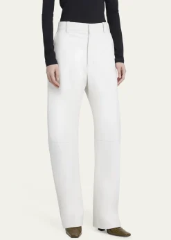 Bottega VenetaNapa Leather Rounded Leg Trousers