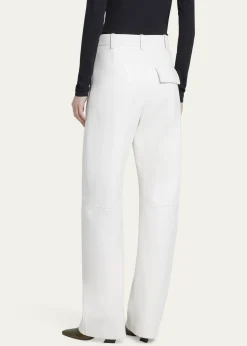 Bottega VenetaNapa Leather Rounded Leg Trousers