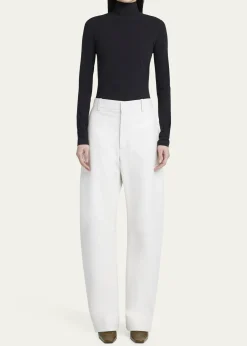 Bottega VenetaNapa Leather Rounded Leg Trousers