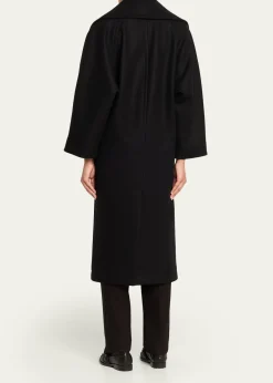 Bottega VenetaOversized Collar Double-Breasted Wool-Blend Coat