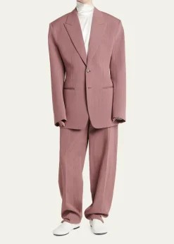 Bottega VenetaOversized Wool-Linen Single-Breasted Jacket