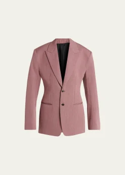 Bottega VenetaOversized Wool-Linen Single-Breasted Jacket