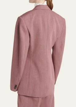 Bottega VenetaOversized Wool-Linen Single-Breasted Jacket