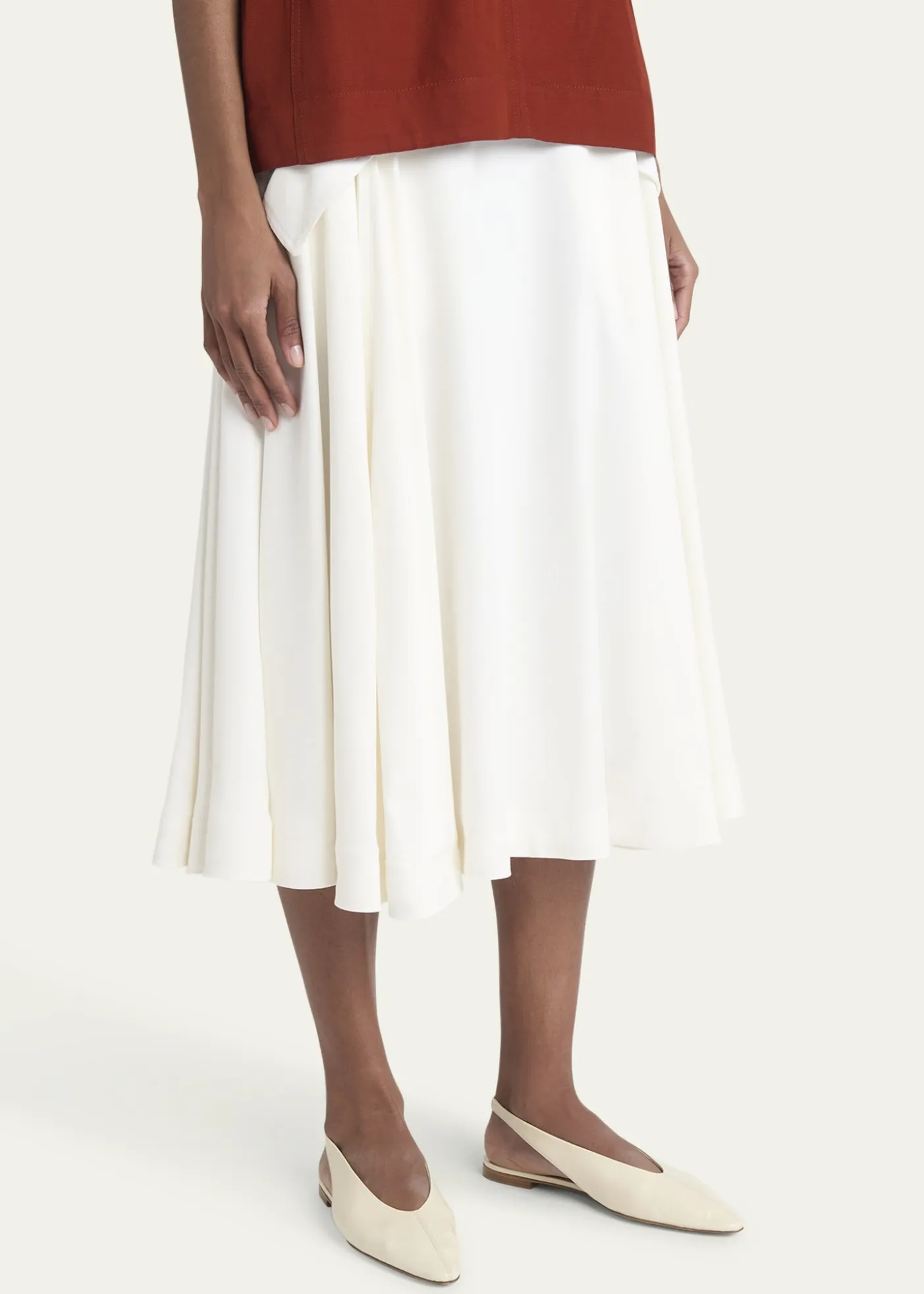 Bottega VenetaSlingback Pointed Leather Ballet Flats