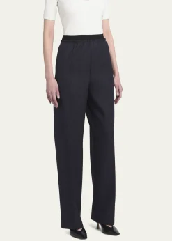 Bottega VenetaSubtle Striped Straight-Leg Wool Trousers