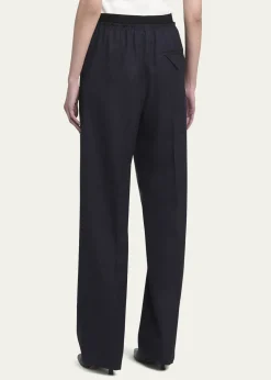 Bottega VenetaSubtle Striped Straight-Leg Wool Trousers