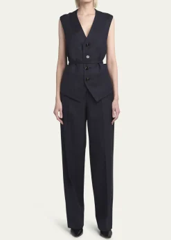 Bottega VenetaSubtle Striped Straight-Leg Wool Trousers