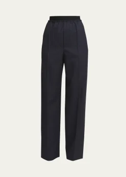 Bottega VenetaSubtle Striped Straight-Leg Wool Trousers