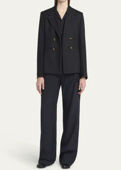 Bottega VenetaSubtle Stripe Knot Button Wool Jacket