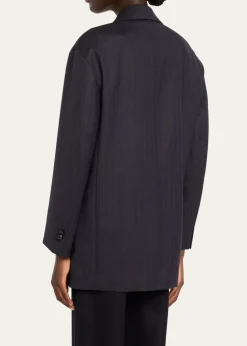Bottega VenetaSubtle Stripe Double-Breasted Wool Jacket
