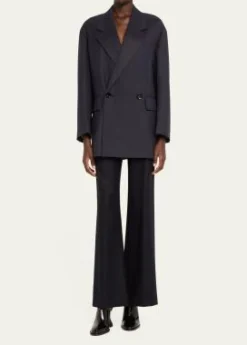 Bottega VenetaSubtle Stripe Double-Breasted Wool Jacket