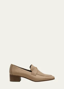 BougeotteCuban Block-Heel Leather Loafers