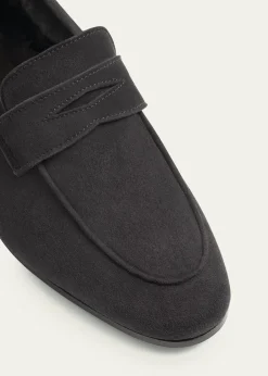 BougeotteFlaneur Suede Shearling Penny Loafers