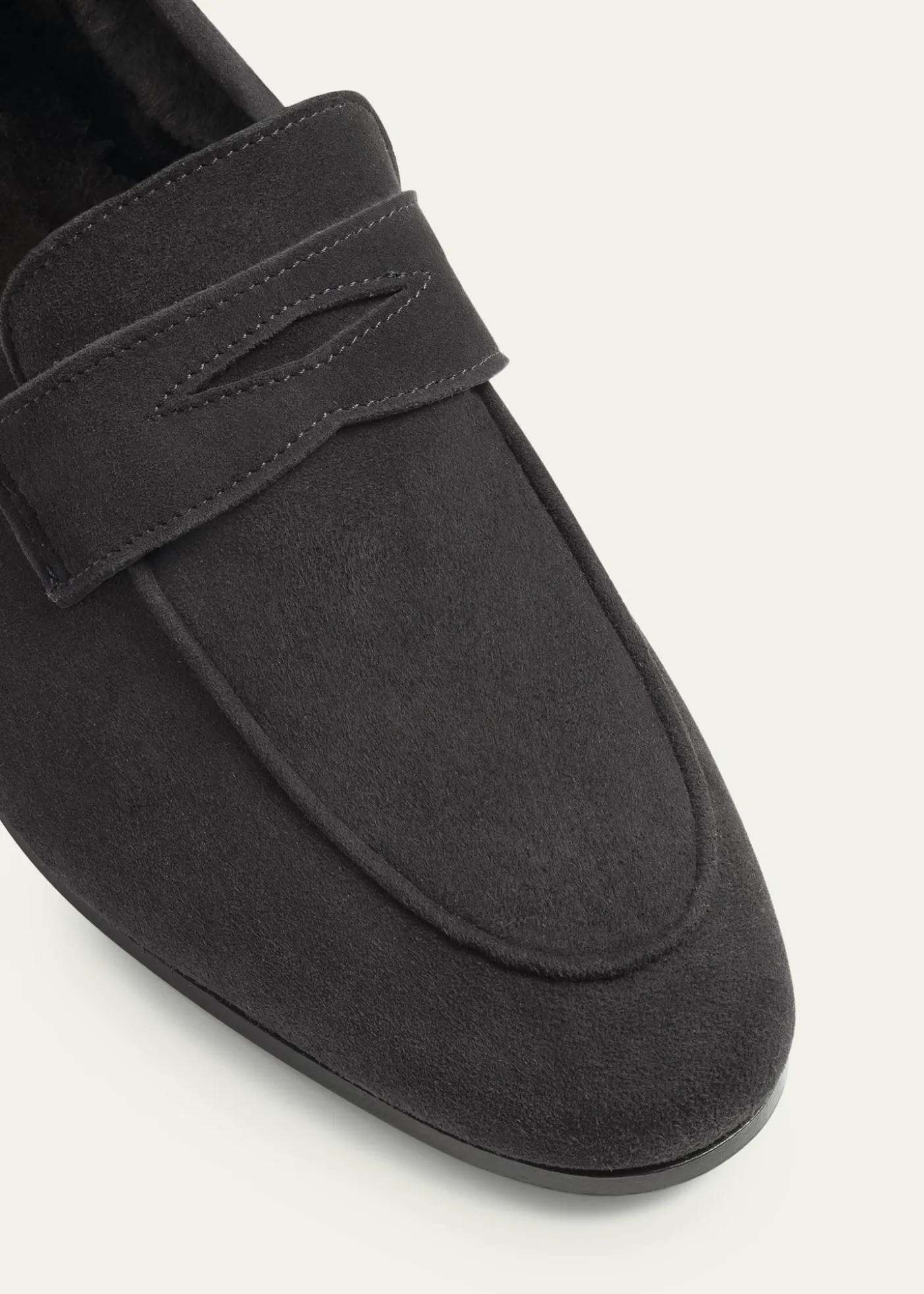BougeotteFlaneur Suede Shearling Penny Loafers