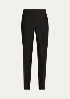 BrioniTheta Silk-Wool Slim-Leg Ankle Trousers