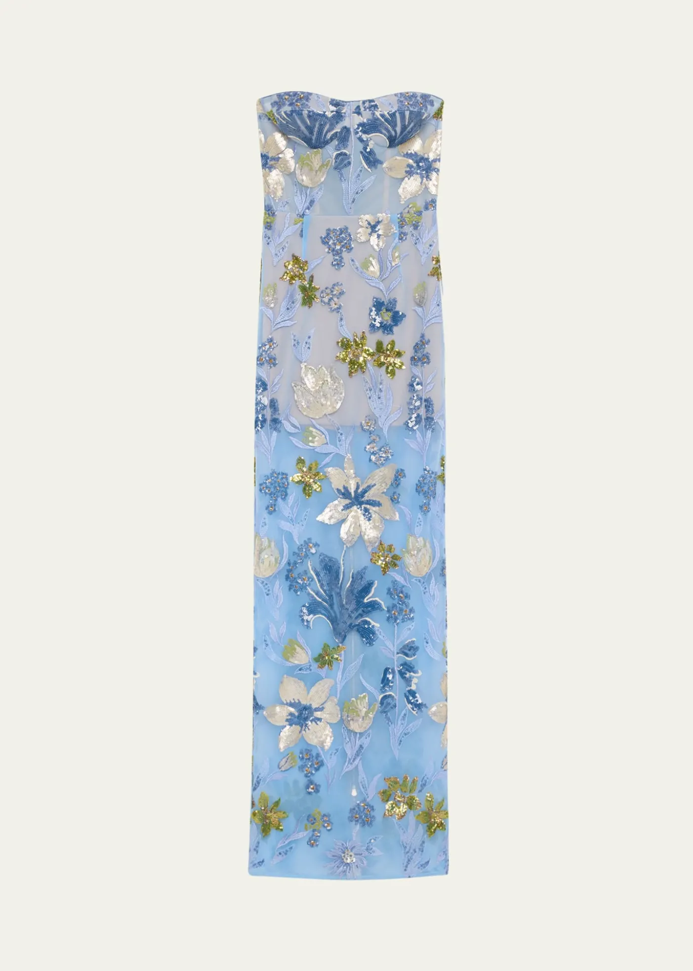 Bronx BancoDahlia Sequin Floral Column Gown