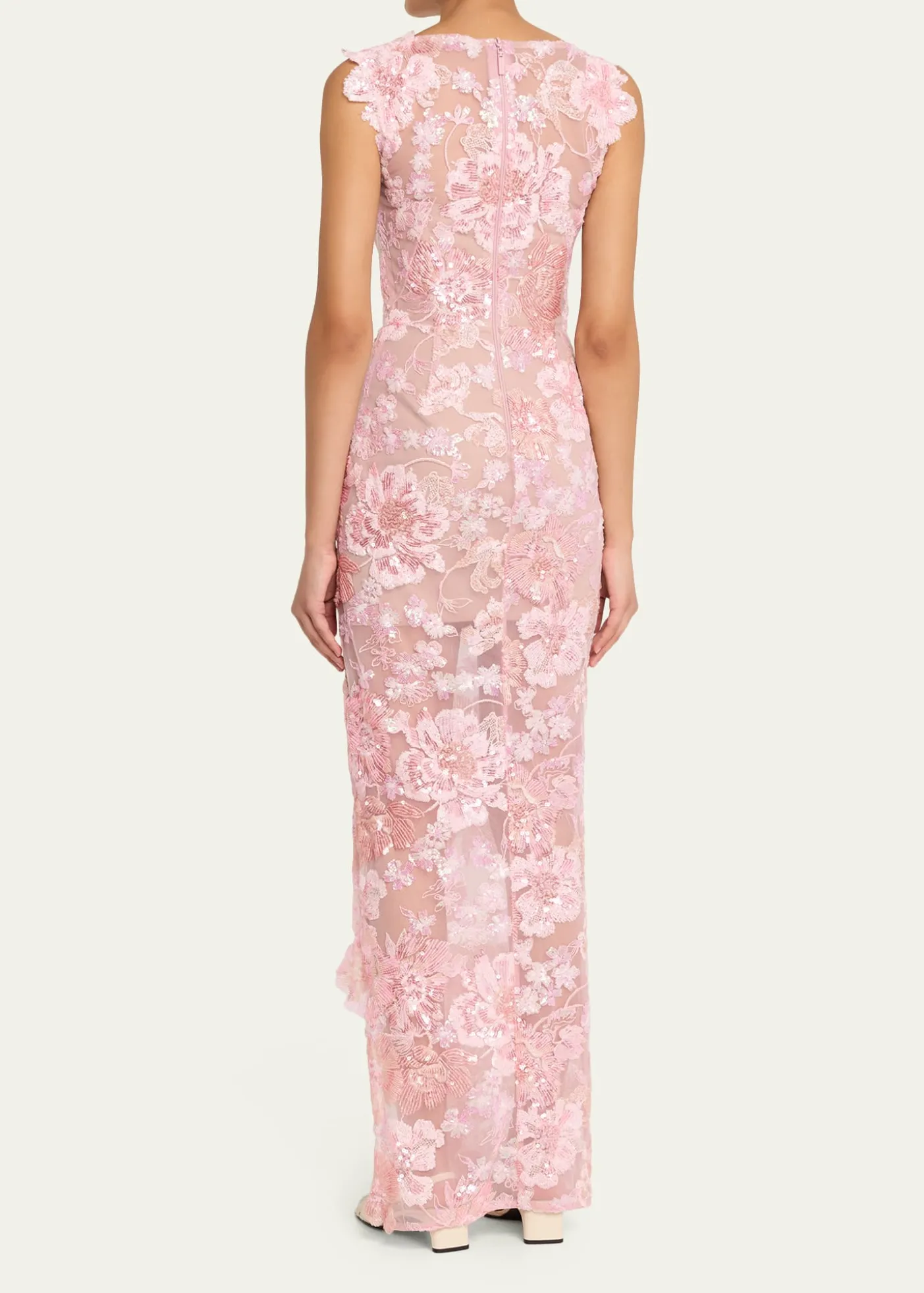 Bronx BancoEllie Sleeveless Sequin Floral Column Gown