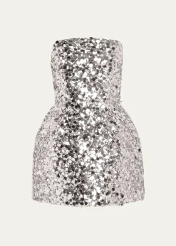 Bronx BancoMaraya Strapless Lace-Up Sequin Mini Dress