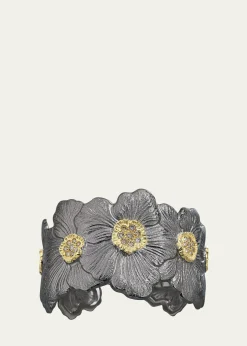 BuccellatiBlossom Gardenia Cuff in Burnished Silver