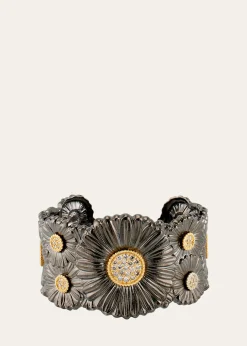 BuccellatiSilver and 18K Gold Daisy Blossoms Bracelet with Diamonds