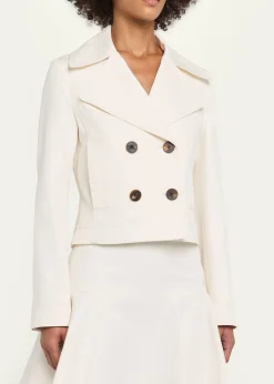 BurberryBianca Double-Breasted Cotton Twill Short Jacket