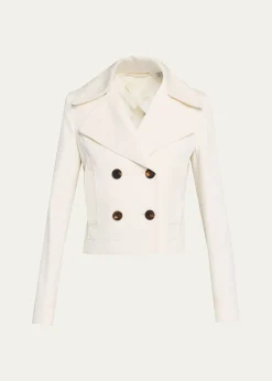 BurberryBianca Double-Breasted Cotton Twill Short Jacket