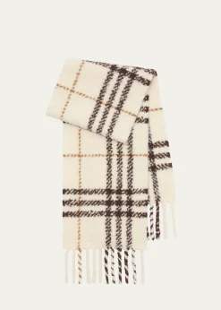 BurberryCheck Alpaca Wool Blend Bouclé Scarf