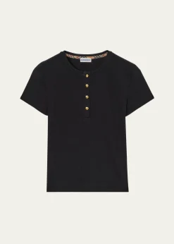 BurberryCotton Rib Knit T-Shirt