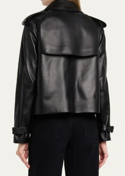 BurberryCropped Leather Mayfair Trench Jacket