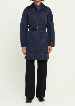 BurberryDarliston Check Quilted Coat With Belt