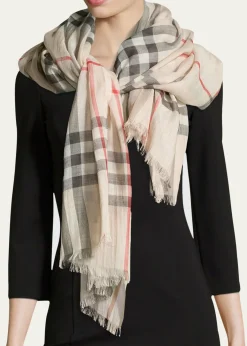 BurberryGiant Check Gauze Scarf