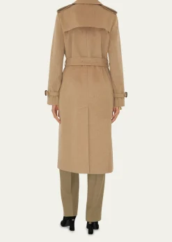 BurberryKensington Belted Cashmere-Wool Double-Breasted Trench Coat