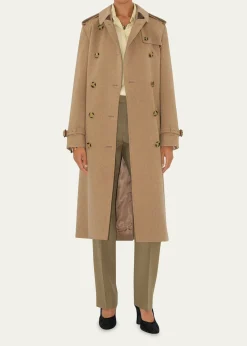 BurberryKensington Belted Cashmere-Wool Double-Breasted Trench Coat