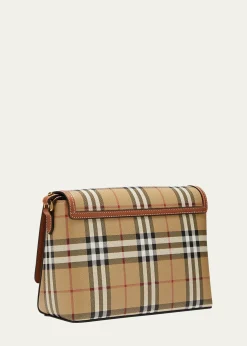 BurberryNote Check Flap Crossbody Bag