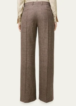 BurberryRozalyn Check Pintuck Straight-Leg Trousers