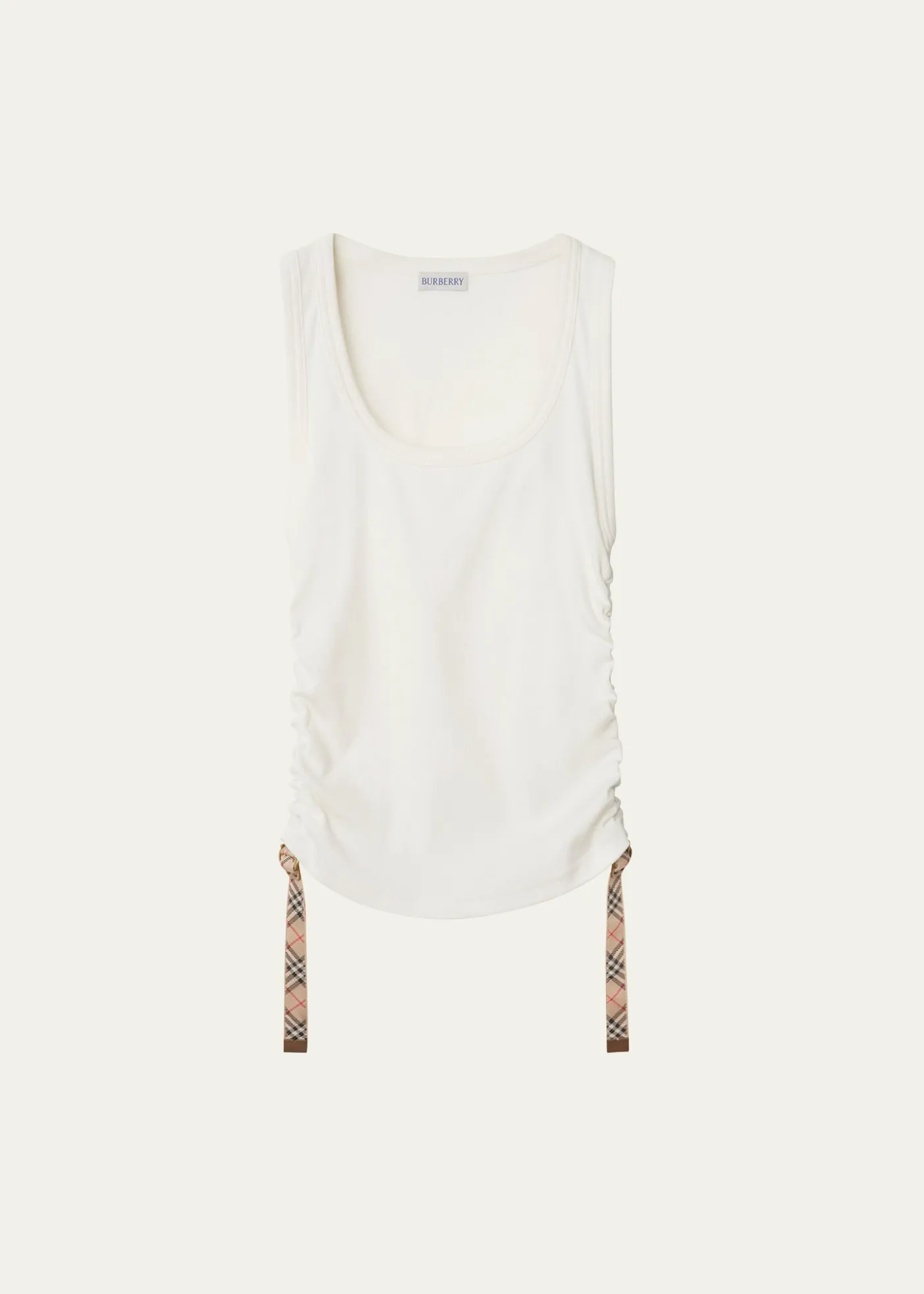 BurberryRuched Check Drawstring Tank Top