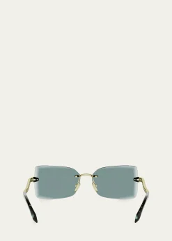 BVLGARISerpenti 51mm Metal Rectangular Sunglasses