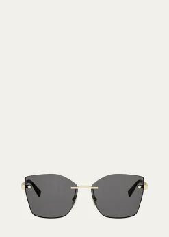 BVLGARITubogas Rimless Metal Square Sunglasses