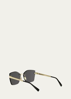 BVLGARITubogas Rimless Metal Square Sunglasses