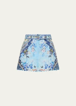 CamillaAl Manial Palace Memoirs Tuck-Front Shorts
