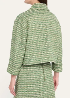 Carolina HerreraBoxy Cotton-Blend Crop Jacket