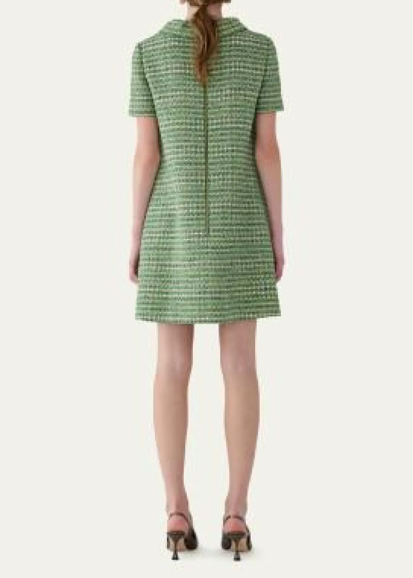 Carolina HerreraCollared Metallic Tweed Mini Shift Dress