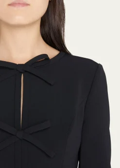 Carolina HerreraTriple Bow Keyhole-Front Midi Dress