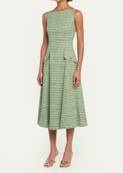 Carolina HerreraTweed Sleeveless A-Line Dress