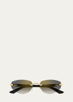 CartierC Decor Cat-Eye Metal Sunglasses