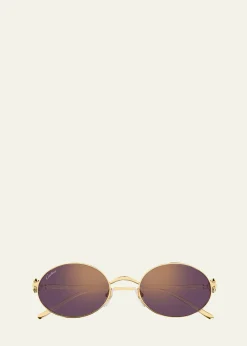 CartierClash de Cartier 52mm Oval Metal Sunglasses