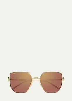 CartierClash de Cartier 56mm Rectangular Sunglasses