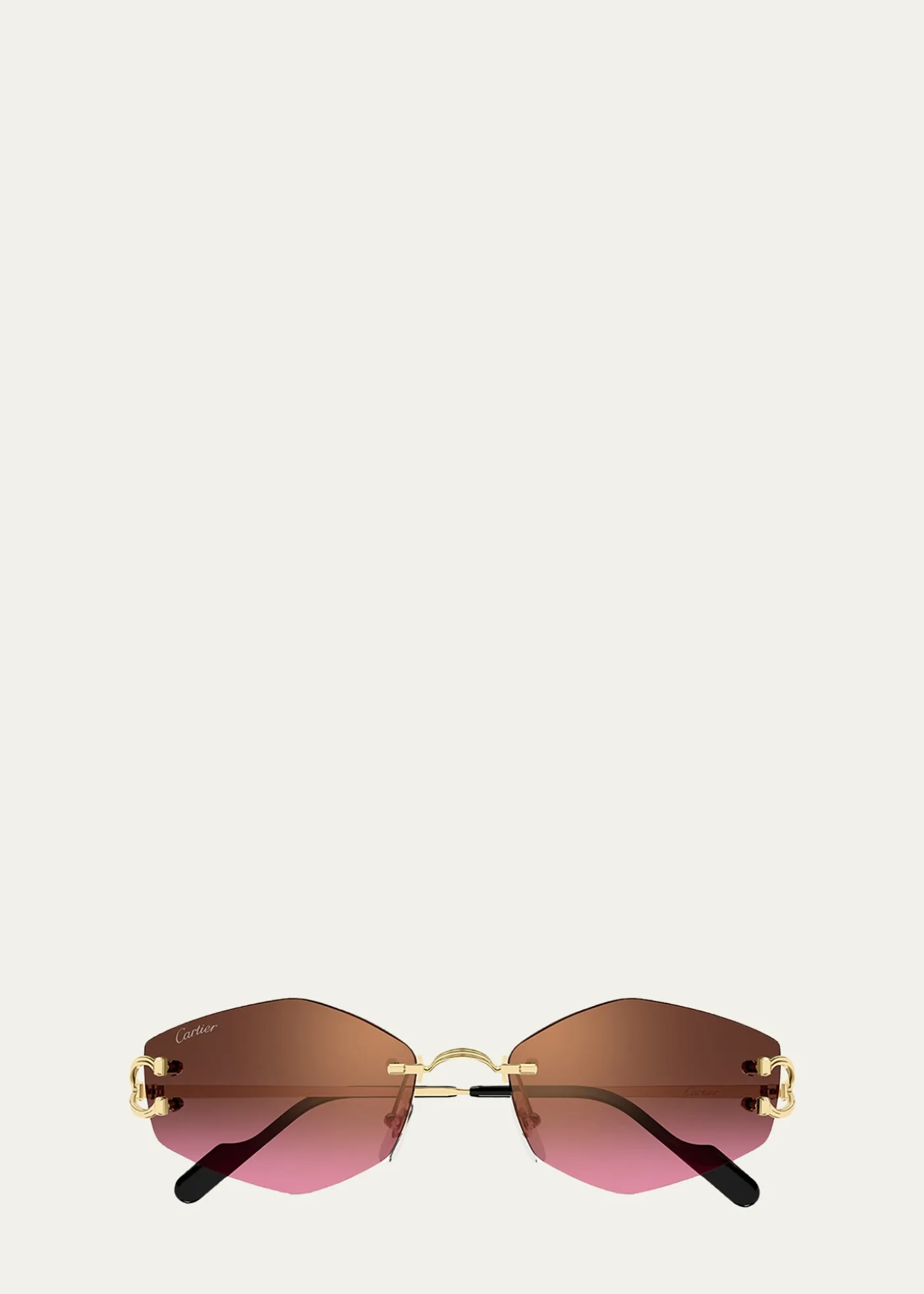 Cartier56mm Geometric Oval Sunglasses